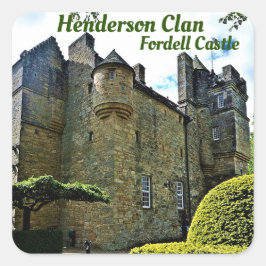 Cuadrada Henderson Clan Scottish Fordell Castle Pegatina