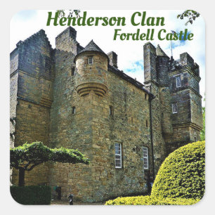 Cuadrada Henderson Clan Scottish Fordell Castle Pegatina