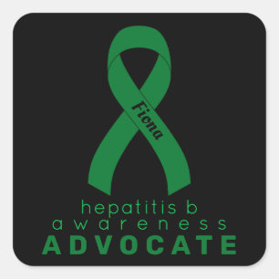 Cuadrada Hepatitis B Advocate Pegatina de la Plaza Negra