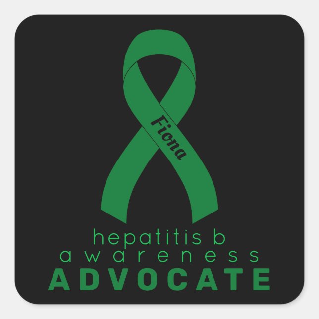 Cuadrada Hepatitis B Advocate Pegatina de la Plaza Negra (Anverso)