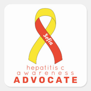 Cuadrada Hepatitis C Advocate Pegatina de la Plaza Blanca