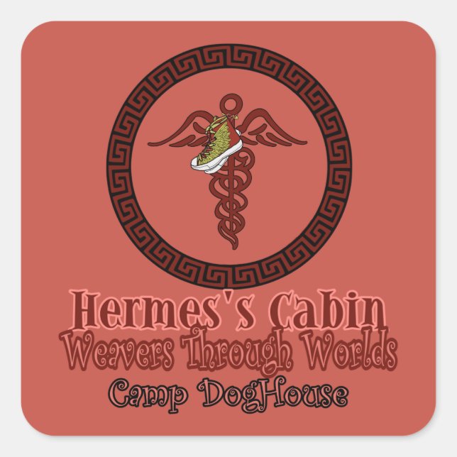 Cuadrada Hermes's Cabin Strength Pegatina (Anverso)