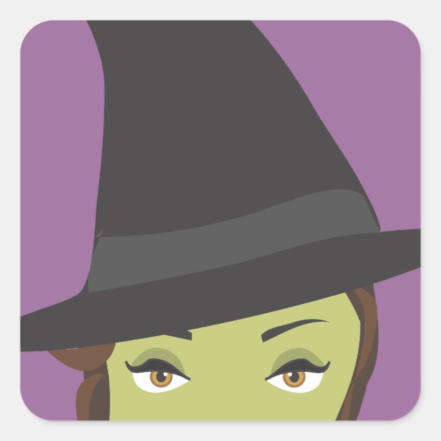 Cuadrada Hermosa y espeluznante Pegatina de Halloween de la (Anverso)