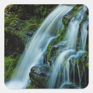 Cuadrada Hermoso Pegatina de Cascada