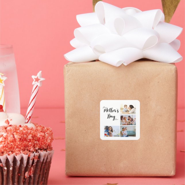 Cuadrada Hermoso Pegatina de regalo del Día de la Madre (Fiesta)
