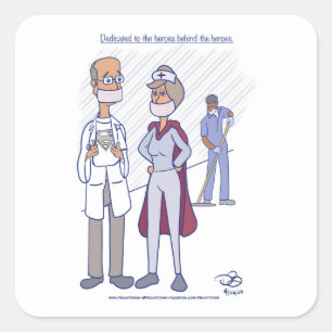 Cuadrada Hero Pegatina