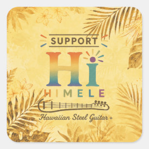 Cuadrada HIMELE Pegatina Little Hawaiʻi — Apoya a HIMELE