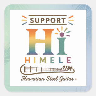 Cuadrada HIMELE Pegatina Little Hawaiʻi — Apoya HIMELE