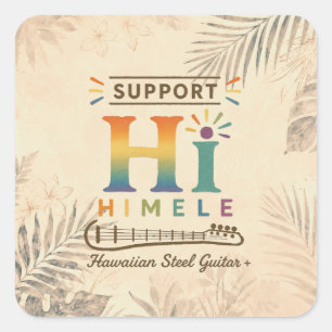 Cuadrada HIMELE Pegatina Little Hawaiʻi — Apoya HIMELE