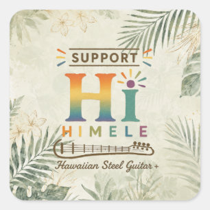 Cuadrada HIMELE Pegatina Little Hawaiʻi — Apoya HIMELE