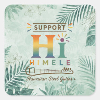 Cuadrada HIMELE Pegatina Little Hawaiʻi — Apoya HIMELE