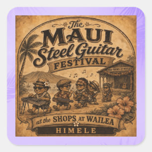 Cuadrada HIMELE Pegatina Little Hawaiʻi — Festival de Maui