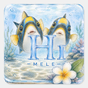 Cuadrada HIMELE Pegatina Little Hawaiʻi — Humuhumu