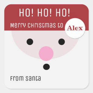 Cuadrada Ho, Ho, Ho, Feliz Navidad De Santa Pegatina Tag