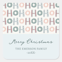Cuadrada Ho Ho Ho Ho Pegatina
