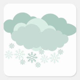 Cuadrada Hoja de Pegatina de SnowDay Weather Tracker