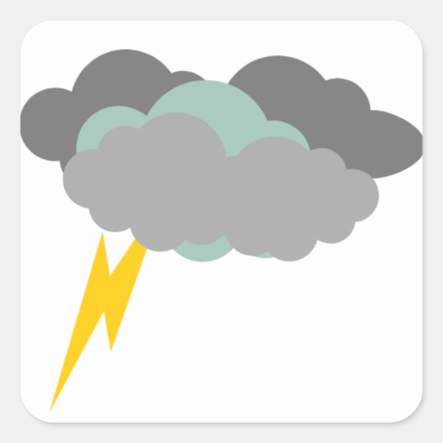 Cuadrada Hoja de Pegatina de Thunder Weather Tracker (Anverso)