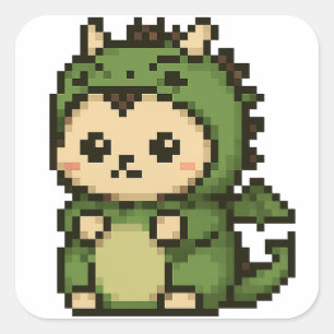 Cuadrada hoja de pegatina del dragón de hedgehog