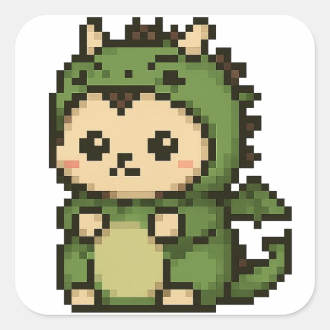 Cuadrada hoja de pegatina del dragón de hedgehog (Anverso)