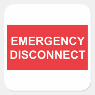 Cuadrada Hoja del Pegatina de desconexión de emergencia