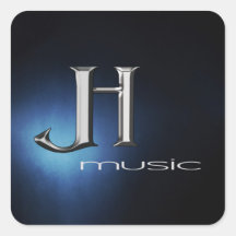 Hoja pegatina - Logotipo de música JH