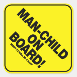 Cuadrada ¡Hombre-Niño A Bordo! Pegatina de advertencia del 