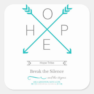 Cuadrada Hope Tribe Pegatina - Acaben con el Estigma