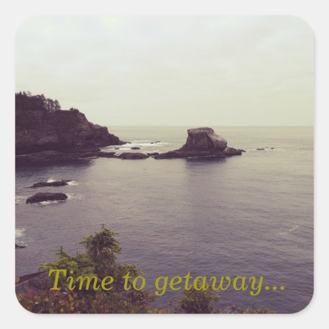 Cuadrada Hora de escapar... recordatorio de pegatina (Anverso)