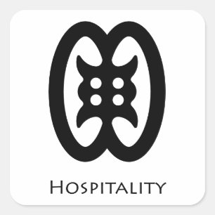 Cuadrada Hospitalidad (Akwaaba) pegatina de Símbolo Adinkra