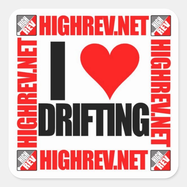 Cuadrada HR I Love Drifting Pegatina (Anverso)