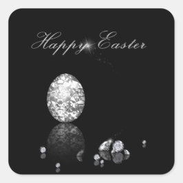 Cuadrada Huevo de Pascua Brillante - Pegatina