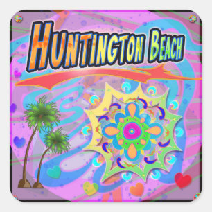 Cuadrada Huntington Beach True Progress Pegatina