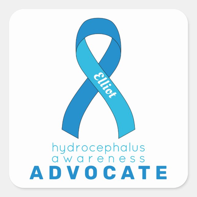 Cuadrada Hydrocephalus Advocate Pegatina de la Plaza Blanca (Anverso)