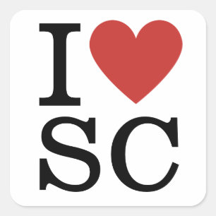 Cuadrada I ❤️ Love SC - PEGATINA de la cadena de suministro