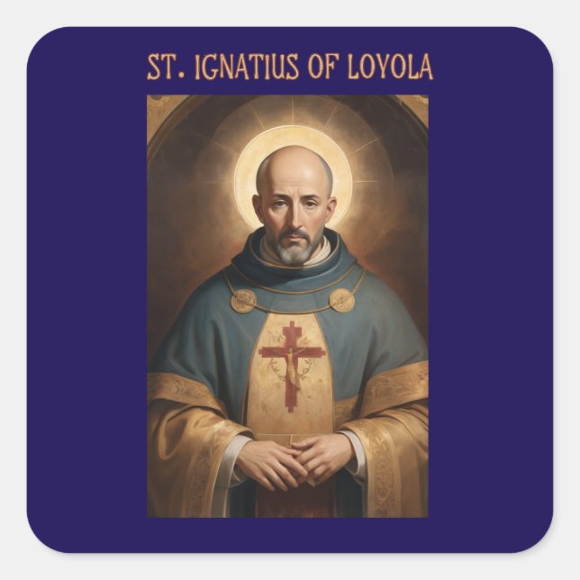 Cuadrada Ignacio de Loyola Pegatina de la Plaza Católica (Anverso)