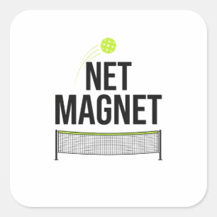 Cuadrada Imán de red de pickleball divertido pegatina