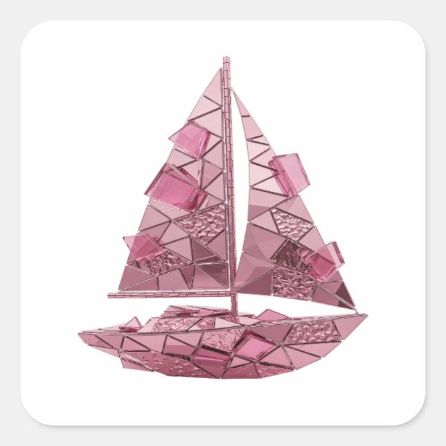 Cuadrada Impresión de pegatina abstracta rosa genial (Anverso)