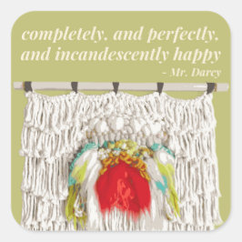 Cuadrada Incandescentemente Feliz Orgullo y Pegatina de Pre