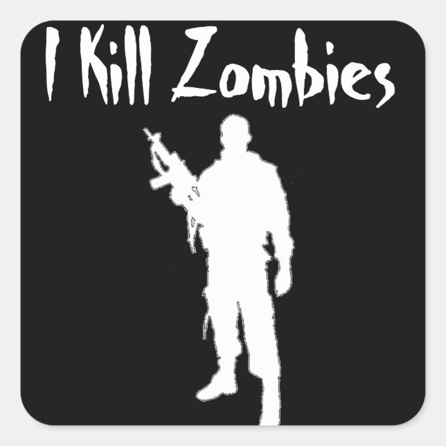 CUADRADA INCREÍBLE MATO ZOMBIES - PEGATINA (Anverso)