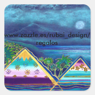 Cuadrada Individualizado pegatina “Paradise Islandia "
