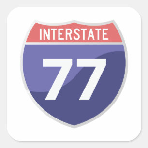 Cuadrada Interstate 77 (I-77) Pegatina de Viaje en Viaje po
