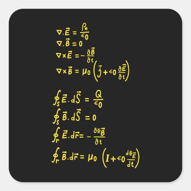 Cuadrada Invitación de Pegatina de Physics Formula Square (Anverso)