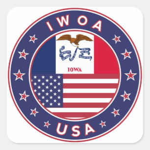 Cuadrada Iowa, pegatina Iowa, bolso, reloj