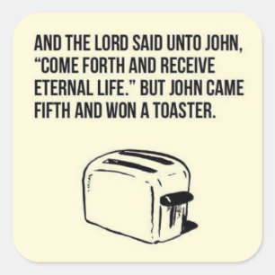 Cuadrada Irónico pegatina cristiano de salvación