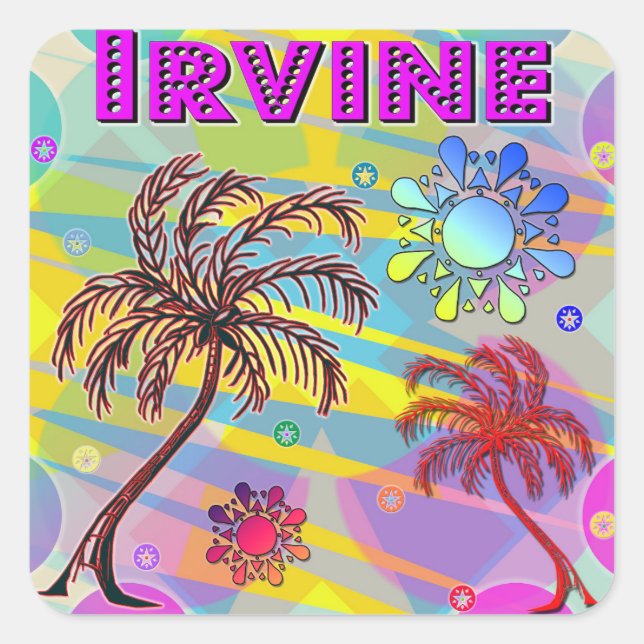 Cuadrada Irvine Happy y Hope Pegatina (Anverso)