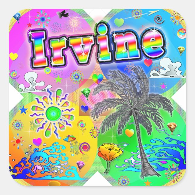 Cuadrada Irvine Quadro Seasons Pegatina (Anverso)