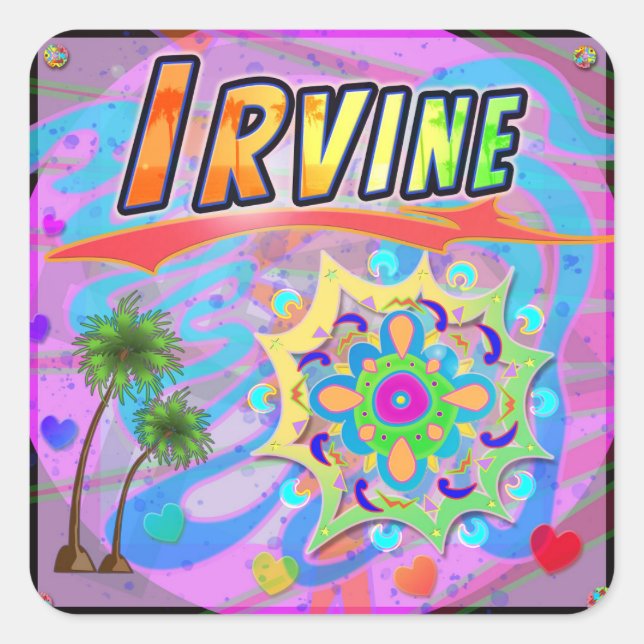 Cuadrada Irvine True Progress Pegatina (Anverso)