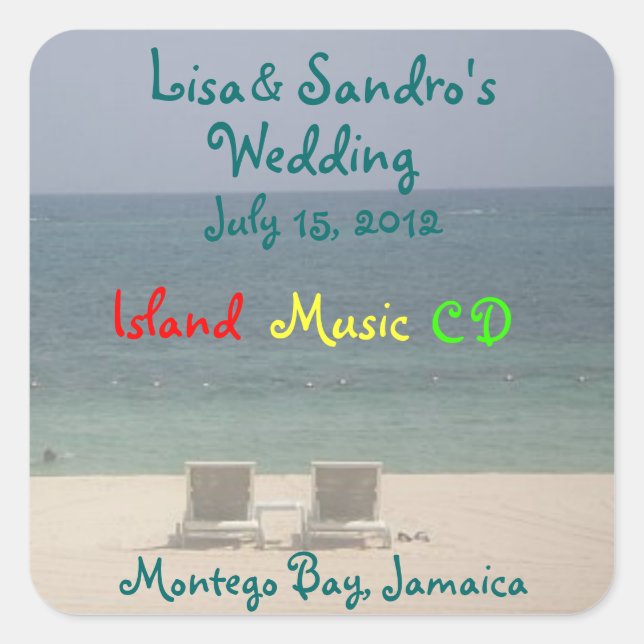 Cuadrada IsLAND DESTINATION FAVOR PEGATINA (Anverso)