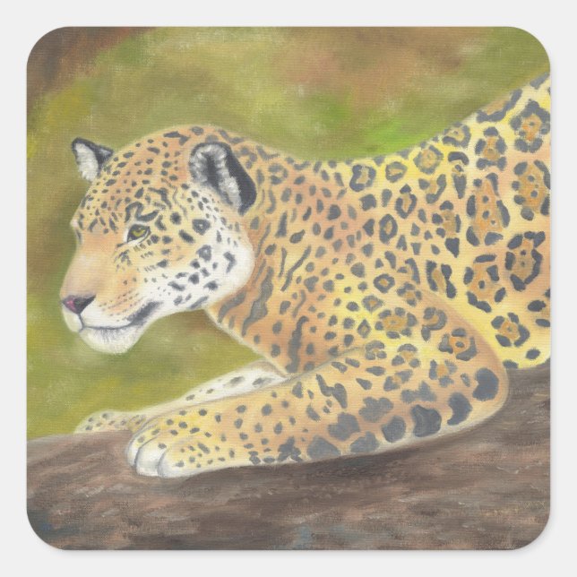 Cuadrada Jaguar pegatina (Anverso)