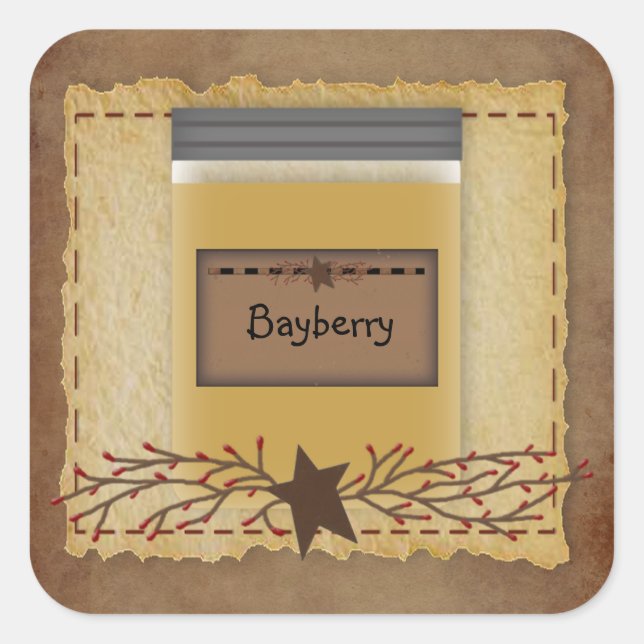 Cuadrada Jar Candle Personalizado Scent Pegatina (Anverso)